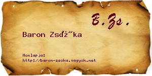 Baron Zsóka névjegykártya